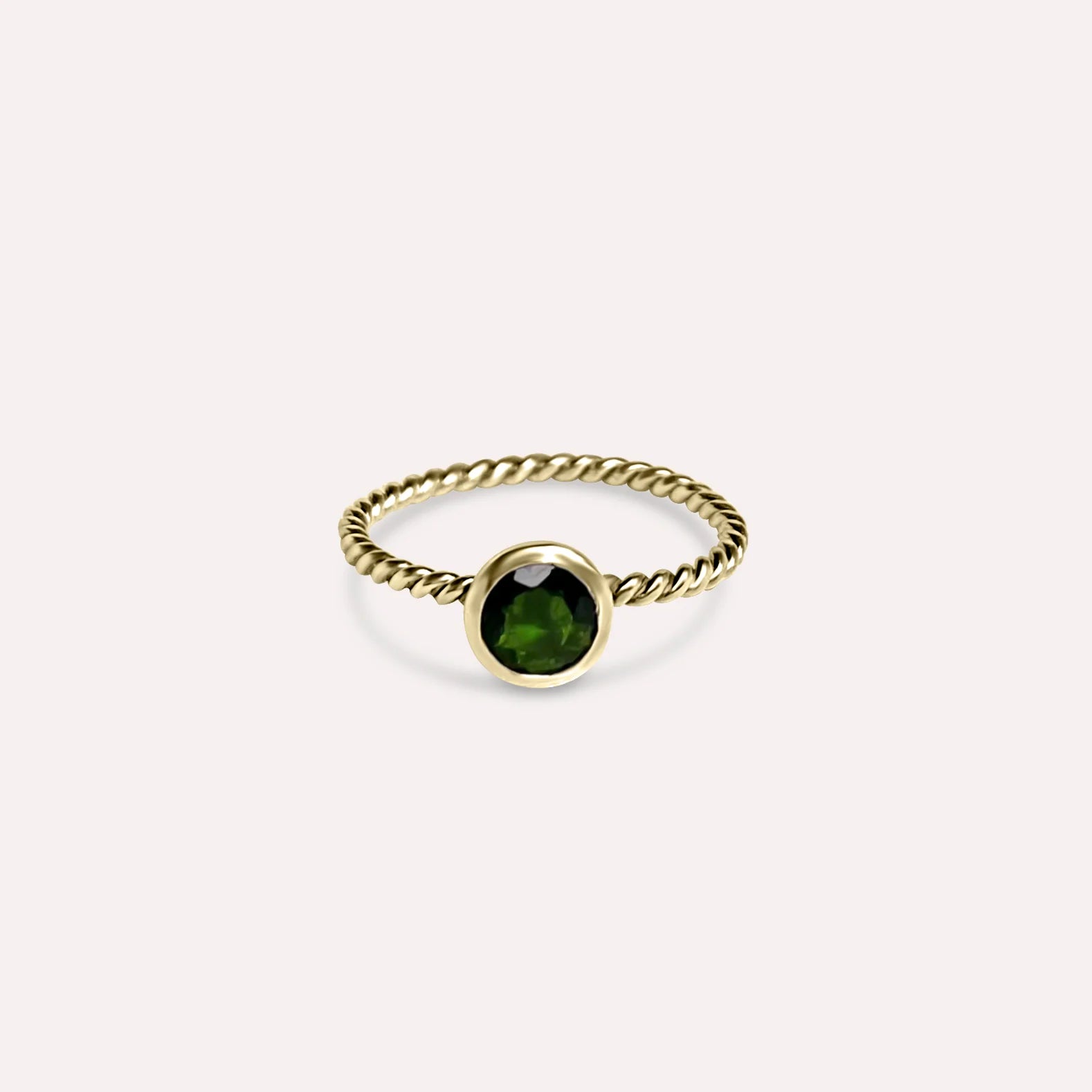 Gold Alice in Dark Green Ring