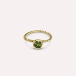 Gold Alice in Light Green Ring