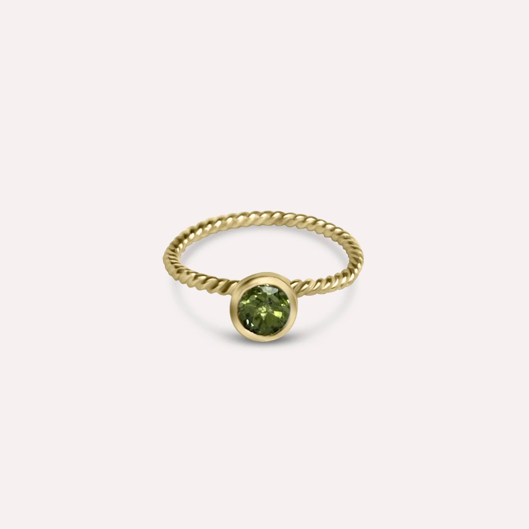 Gold Alice in Light Green Ring