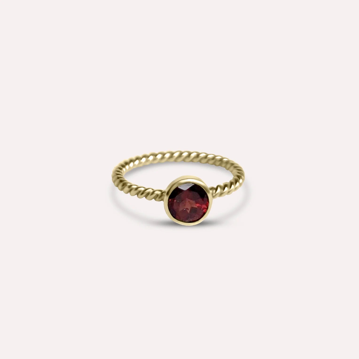 Gold Alice in Deep Red Ring