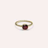 Gold Alice in Deep Red Ring