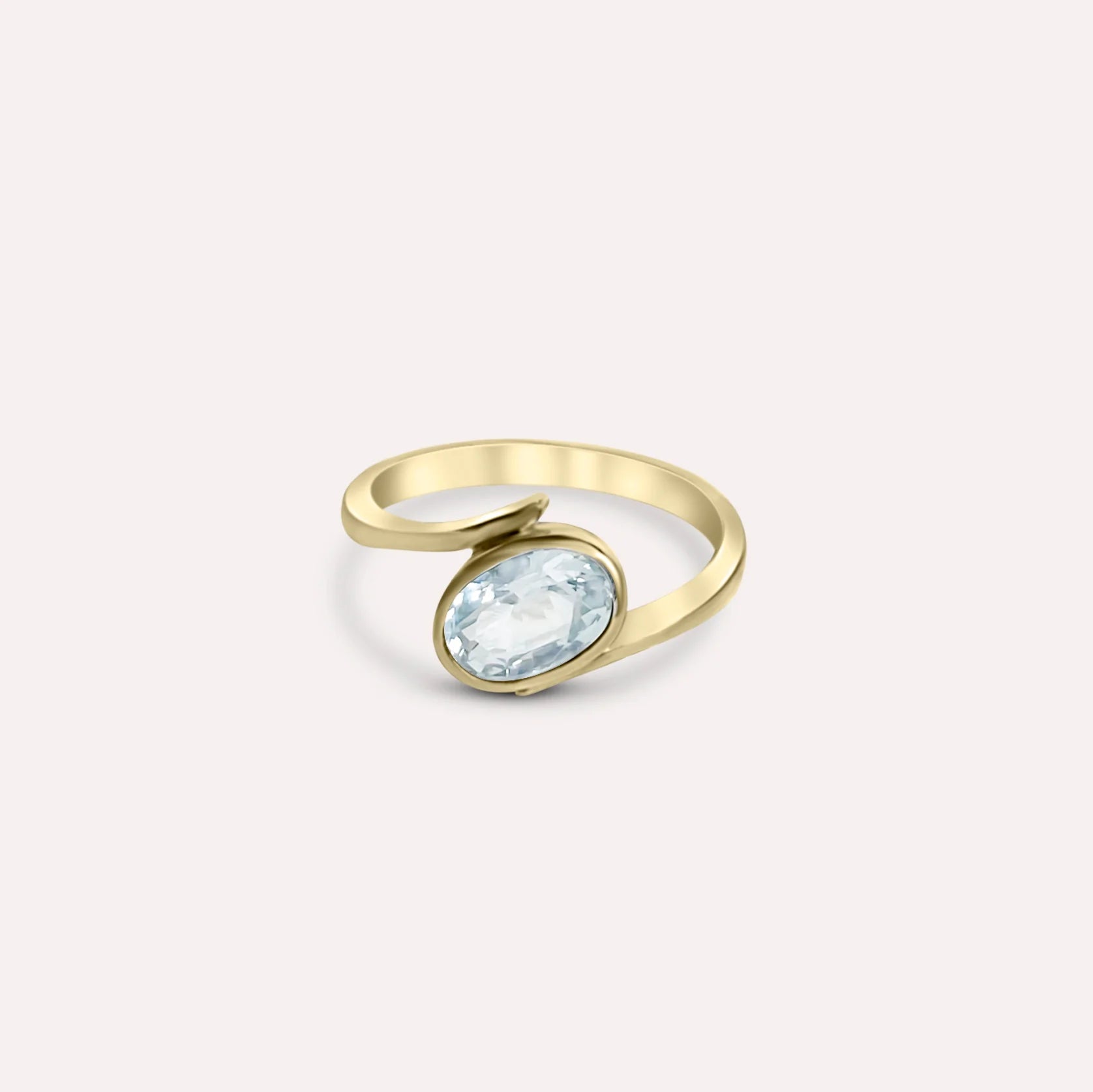Gold Aqua Brooke Ring