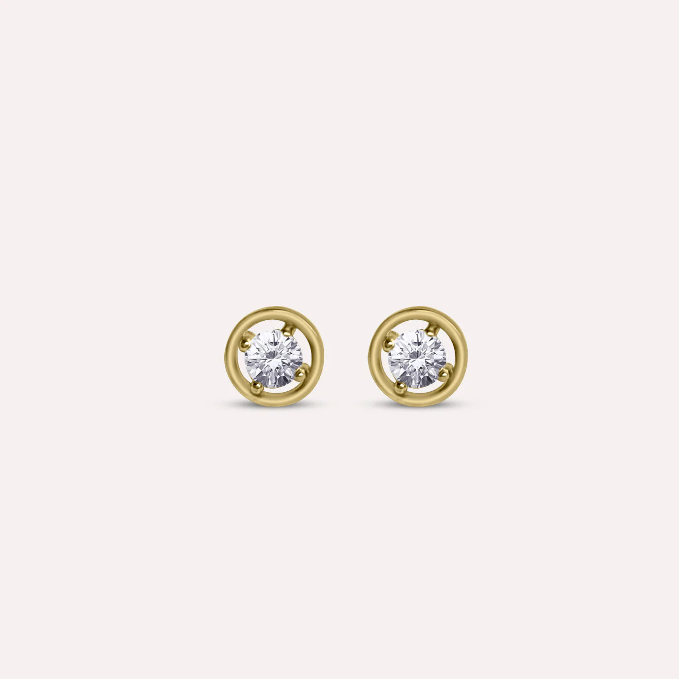 Gold Eden in Clear White Earrings