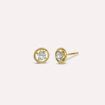 Gold Eden in Clear White Earrings