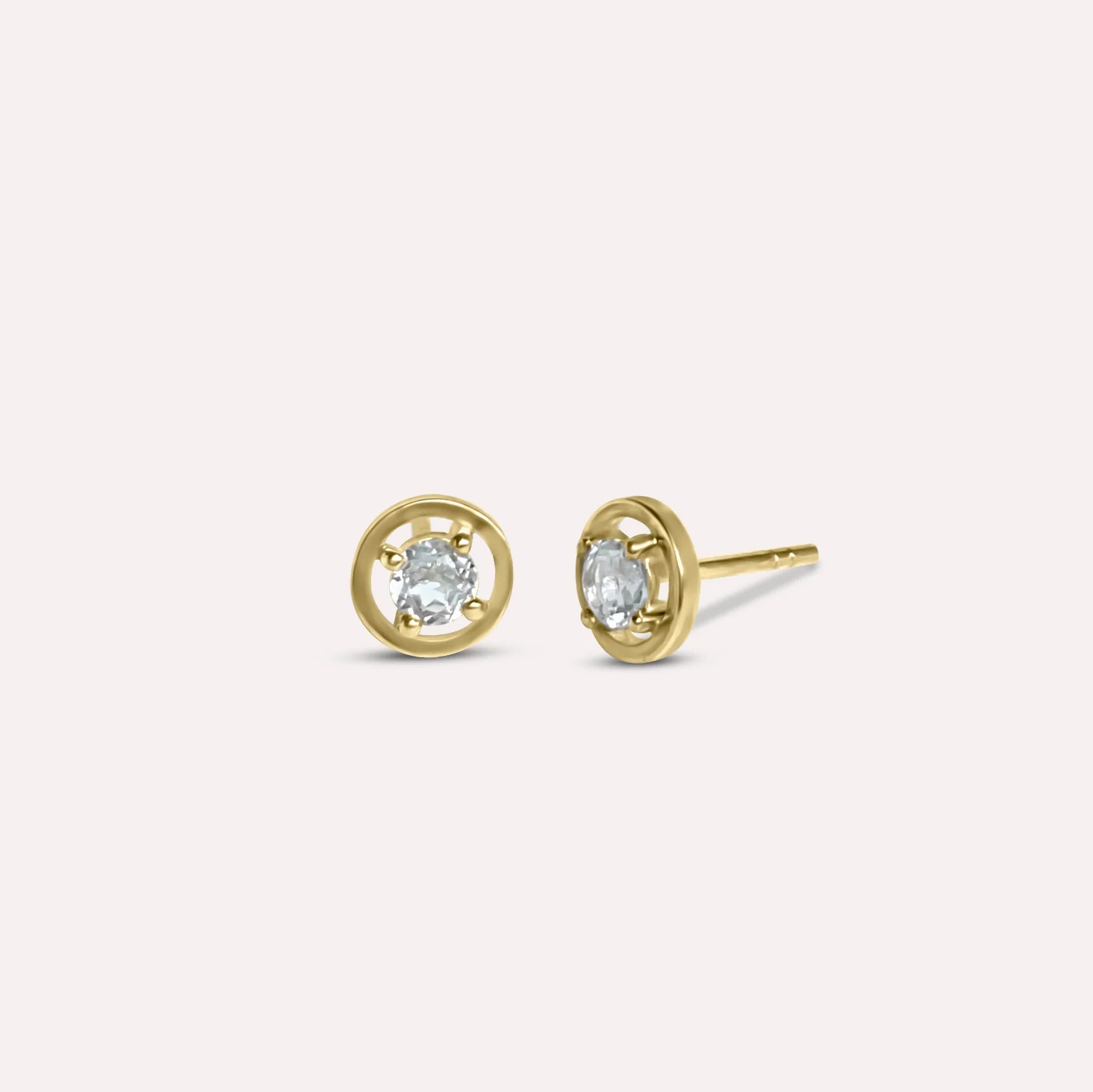 Gold Eden in Clear White Earrings