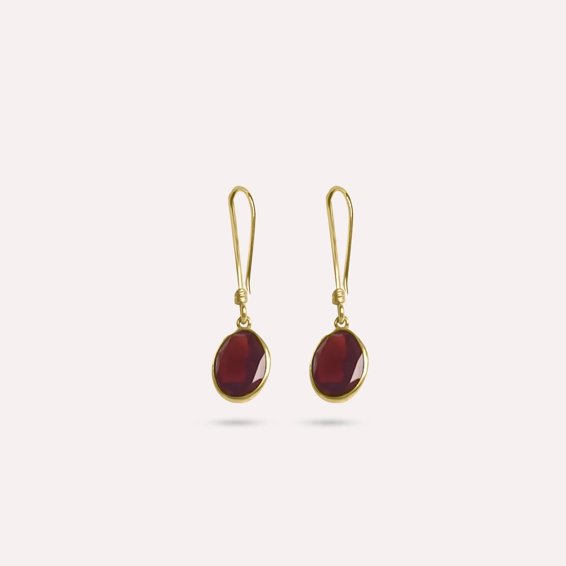 Gold Juliana in Deep Red Earrings