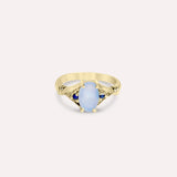 Gold Luna Oval Moon Ring