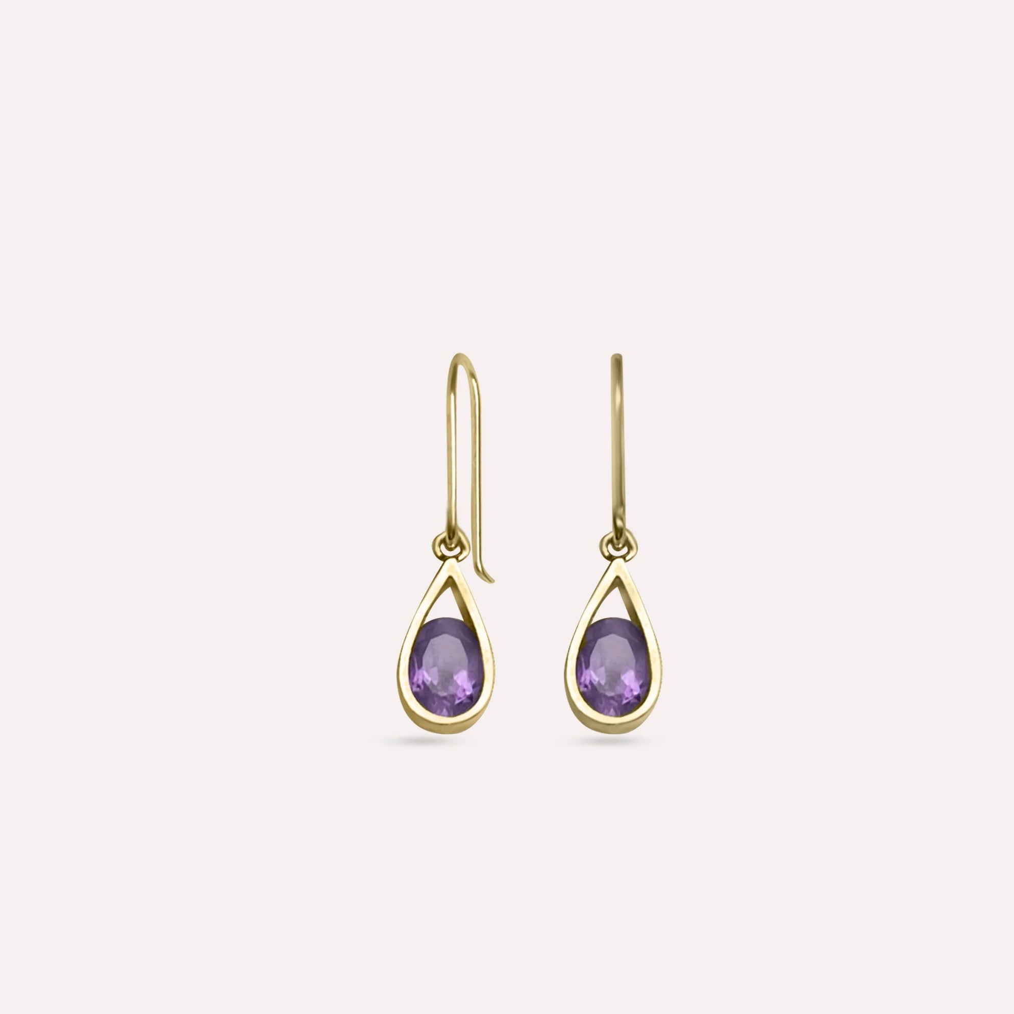Gold Maggie in Purple Earrings
