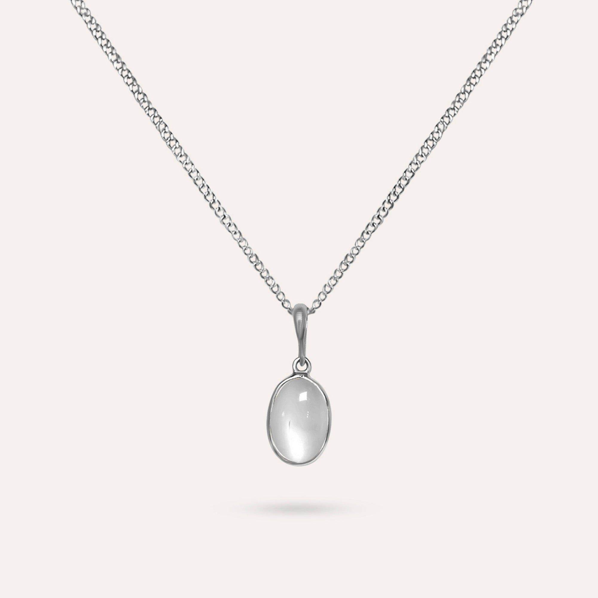 Mona Oval White Necklace