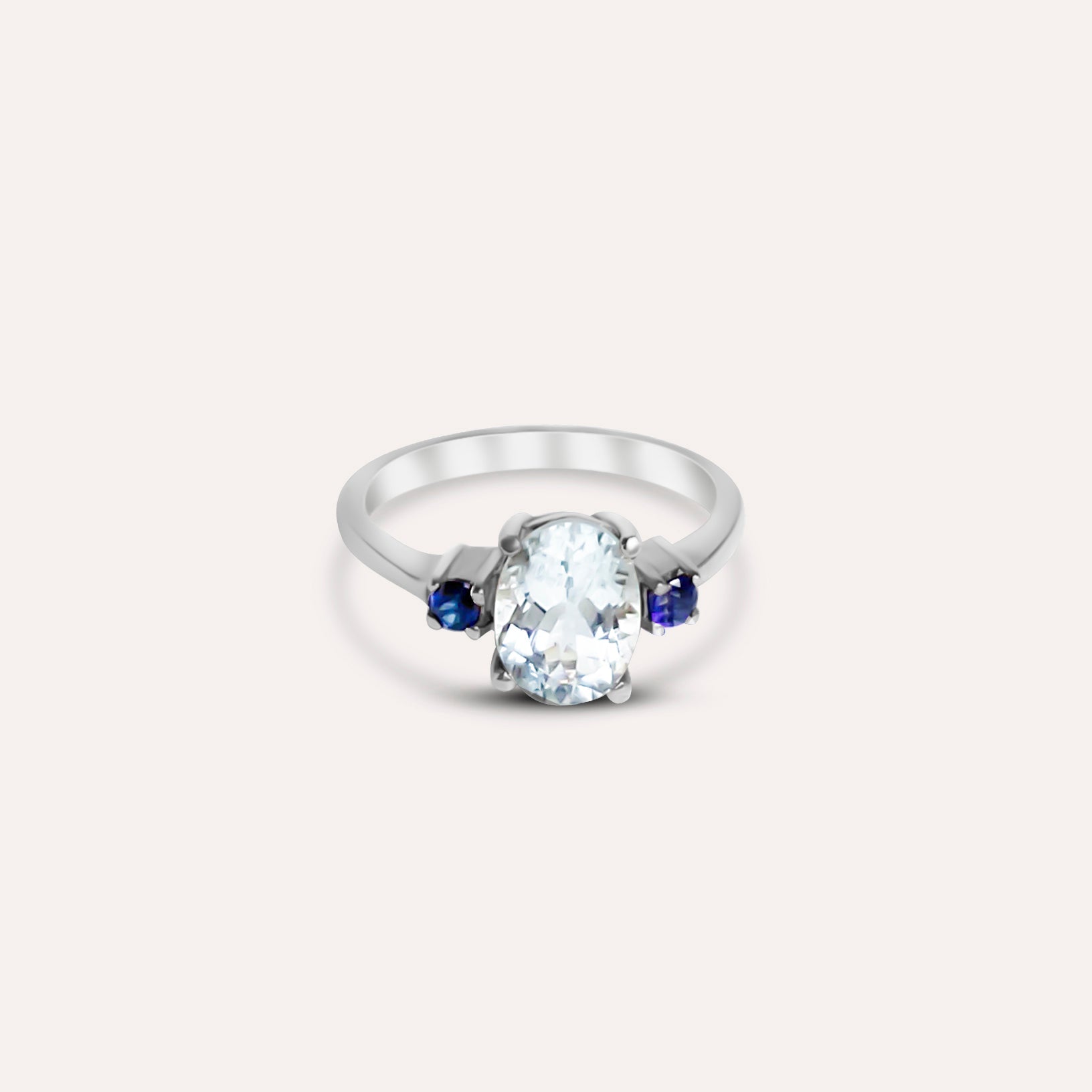 Aqua Blue Sapphire Ring Stone Blue Diamond Ring Penelope Aqua Ring