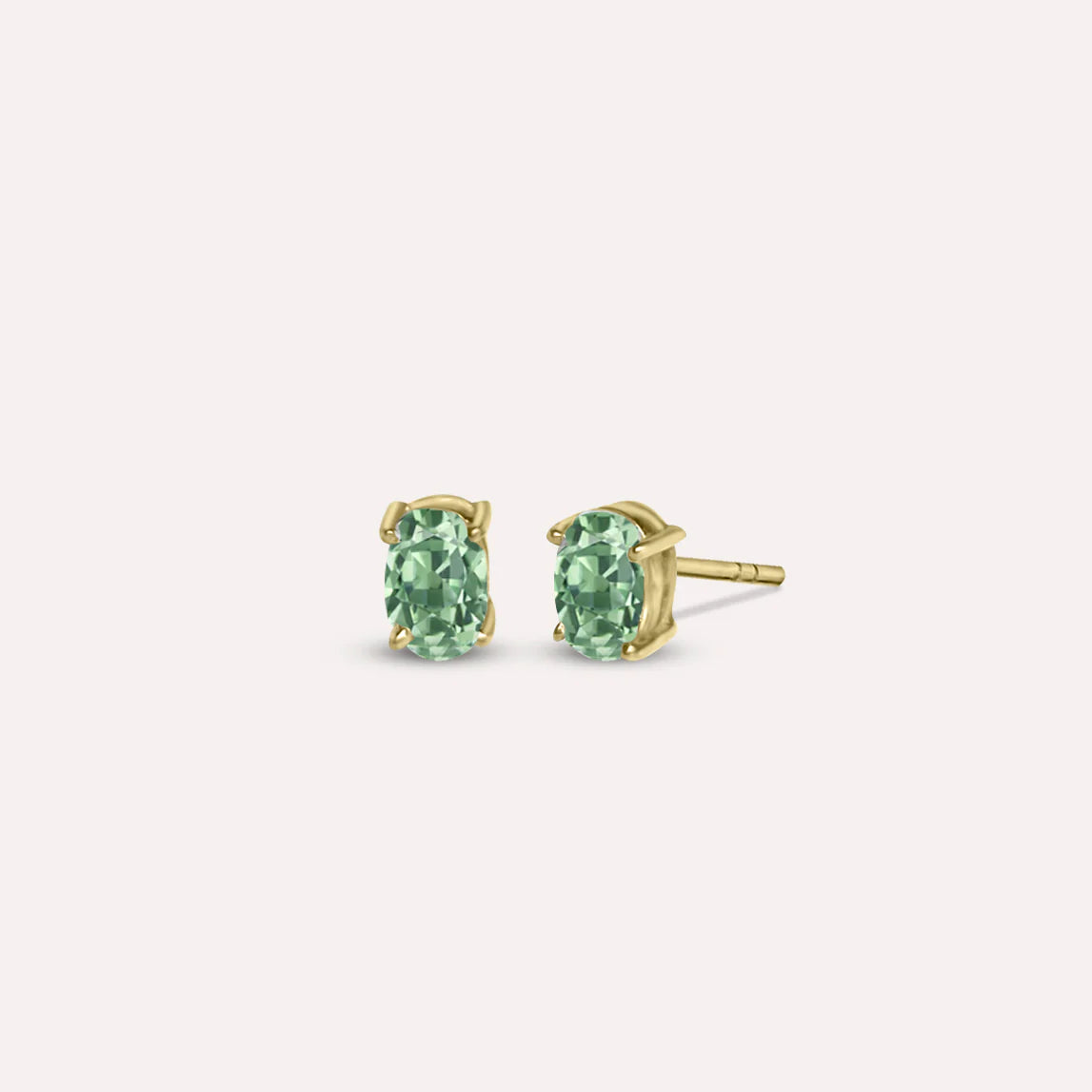 Gold Peony in Green Earrings