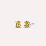 Gold Peony in Yellow Earrings