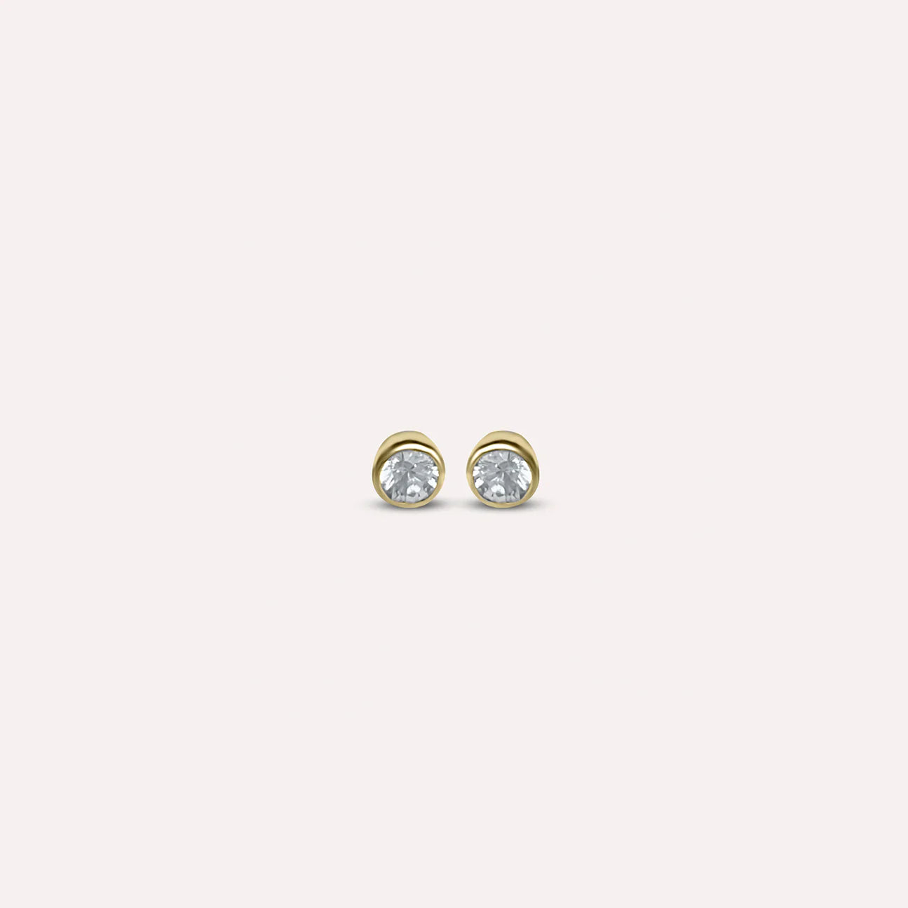 Gold Rebeca Clear White Earrings