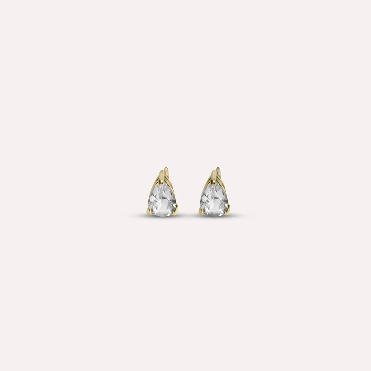 Gold Shaya in Clear White Earrings