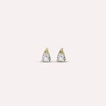 Gold Shaya in Clear White Earrings