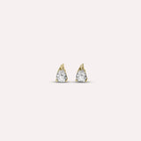 Gold Shaya in Clear White Earrings