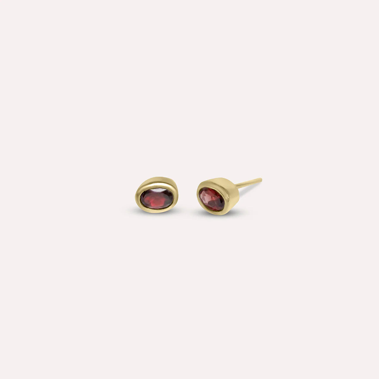 Gold Small Greta in Red Earrings