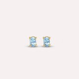 Gold Hillary in Blue Earrings