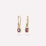 Gold Maggie in Deep Red Earrings