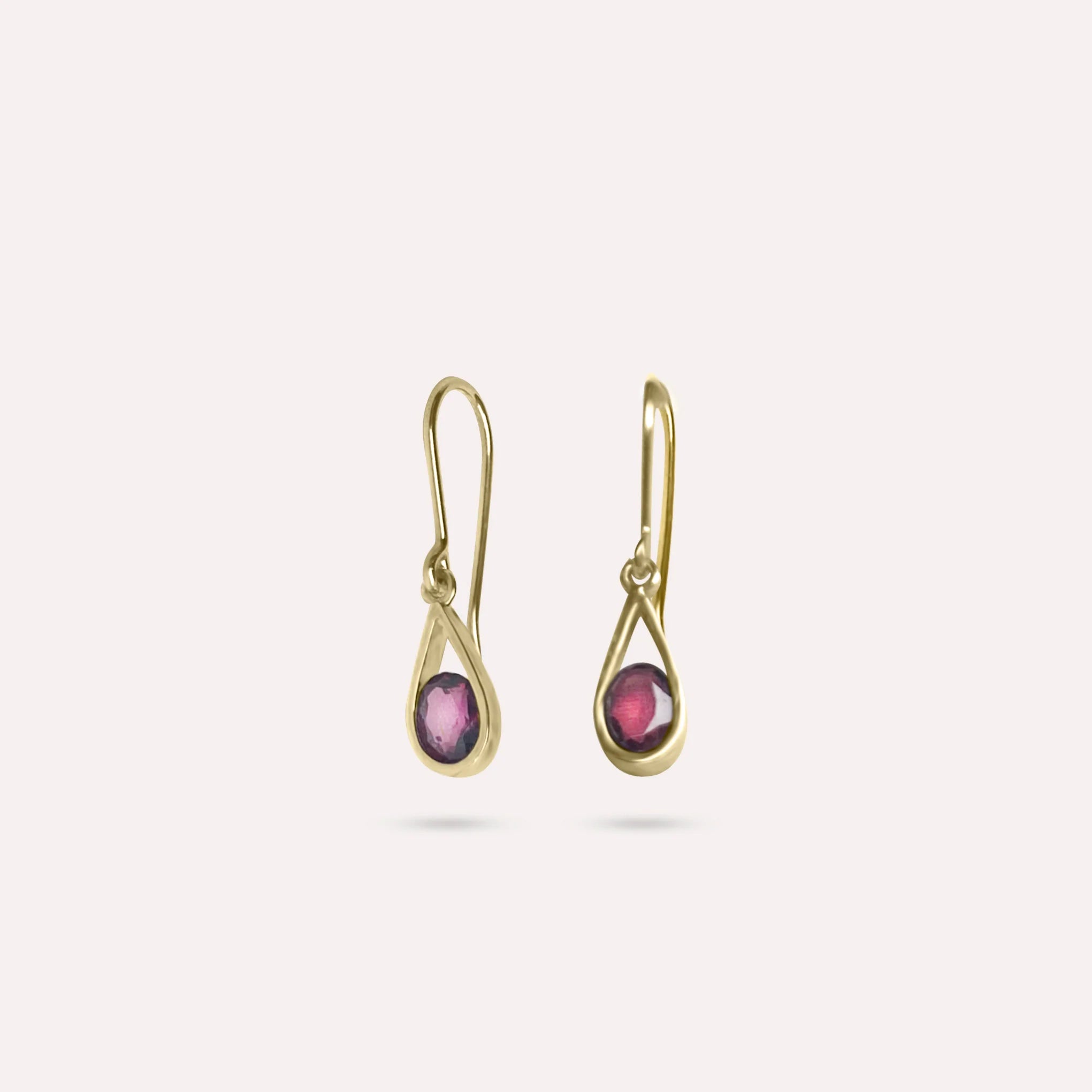 Gold Maggie in Deep Red Earrings