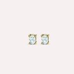 Gold Peony in Aqua Blue Earrings