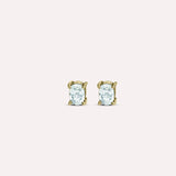 Gold Peony in Aqua Blue Earrings