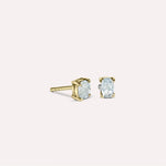 Gold Peony in Aqua Blue Earrings