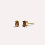 Gold Peony in Orange Earrings
