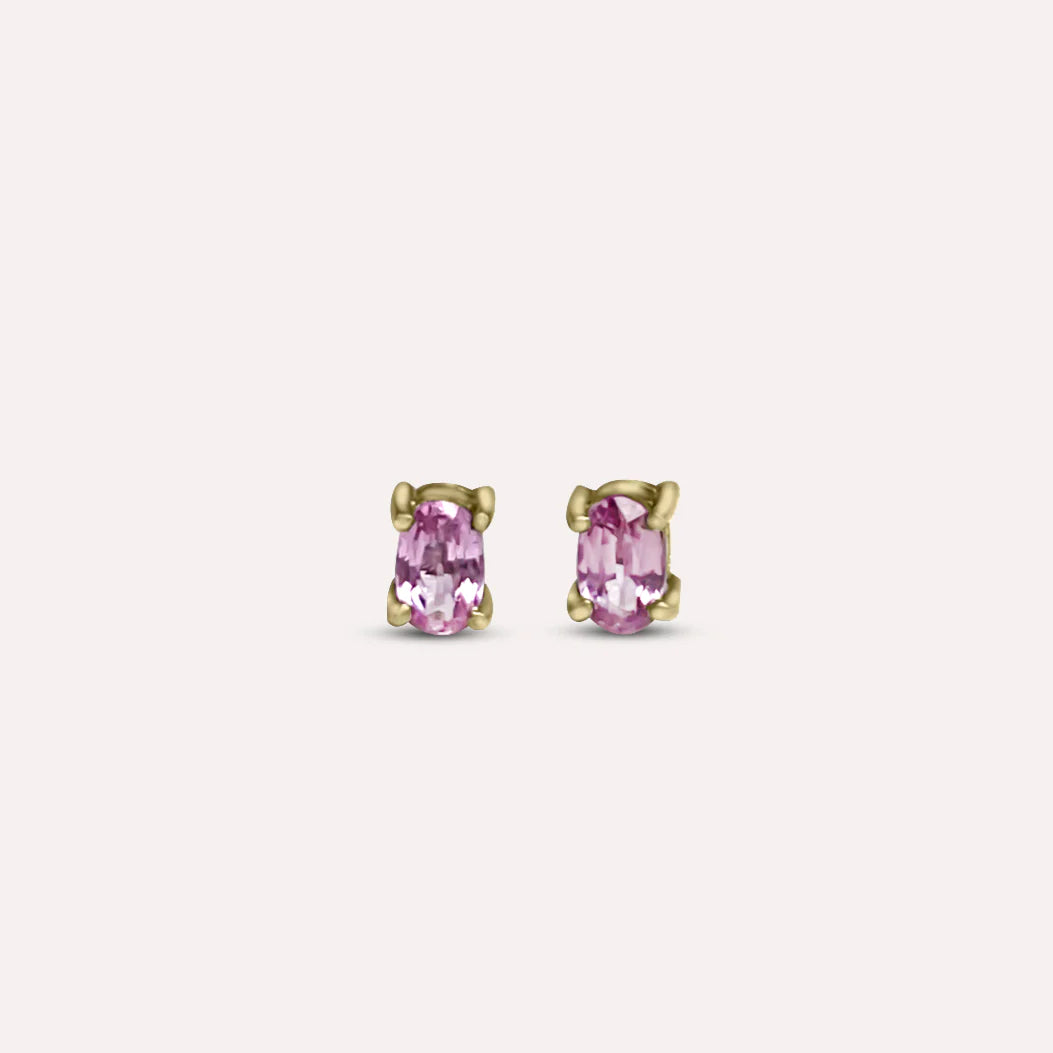 Gold Peony in Light Pink Earrings