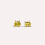 Gold Peony in Yellow Earrings
