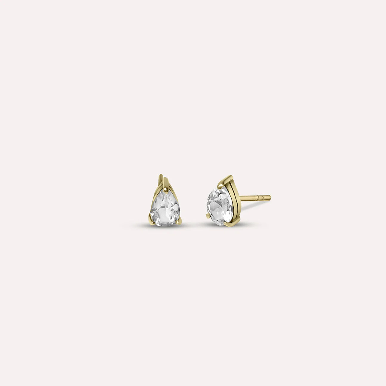 Gold Shaya in Clear White Earrings